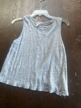 Banana Republic Heather Gray Linen Crewneck Tee